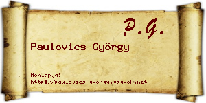 Paulovics György névjegykártya