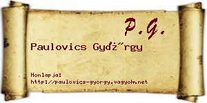 Paulovics György névjegykártya