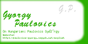 gyorgy paulovics business card